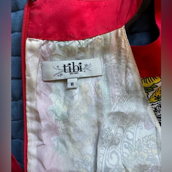 Tibi New York Sz 8 paisley Silk Dress Bright Colors Preppy Designer Resort Party - Picture 14 of 16